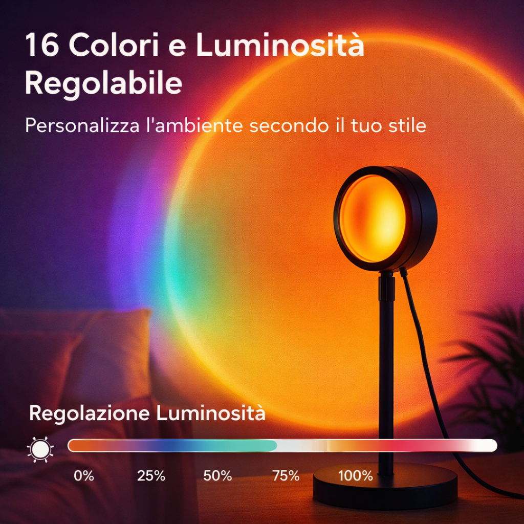 AuraGlow™ Lampada Tramonto in Cristallo