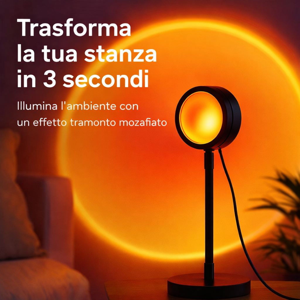 AuraGlow™ Lampada Tramonto in Cristallo