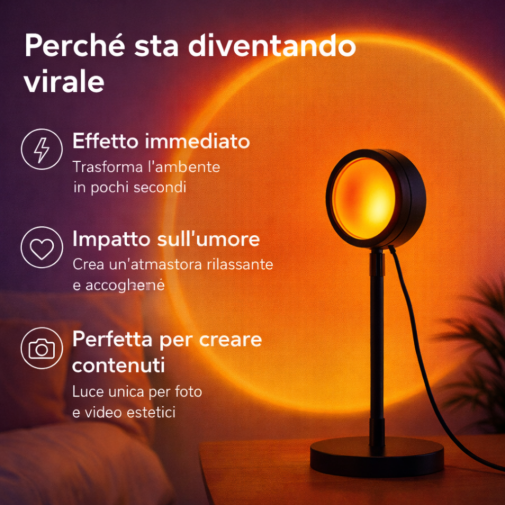 AuraGlow™ Lampada Tramonto in Cristallo